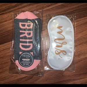 Bride socks & Mrs sleep eye cover